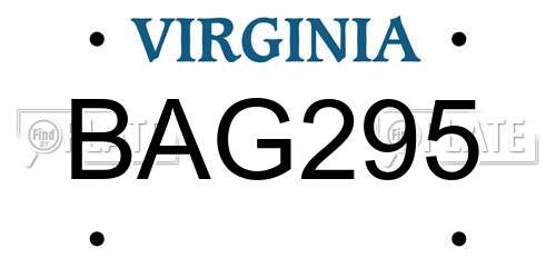 BAG295 Virginia License Plate