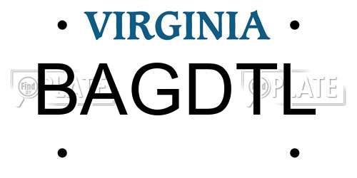 BAGDTL Virginia License Plate