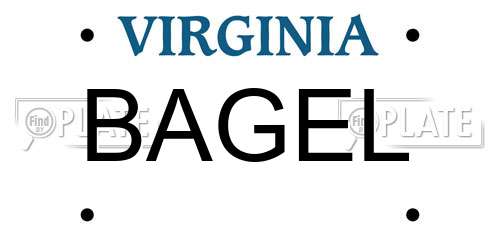 BAGEL Virginia License Plate