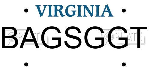 BAGSGGT Virginia License Plate