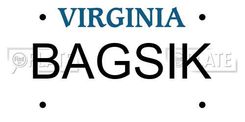 BAGSIK Virginia License Plate