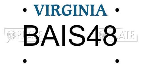 BAIS48 Virginia License Plate