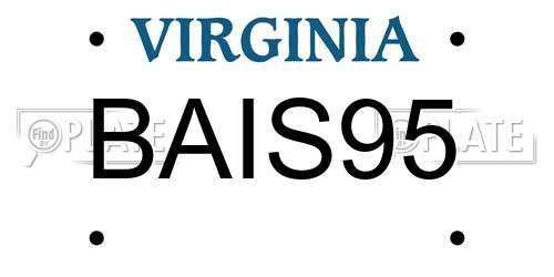 BAIS95 Virginia License Plate