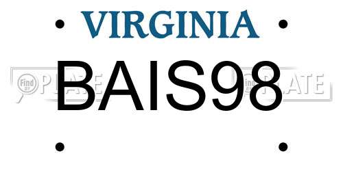 BAIS98 Virginia License Plate