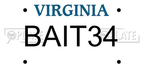 BAIT34 Virginia License Plate