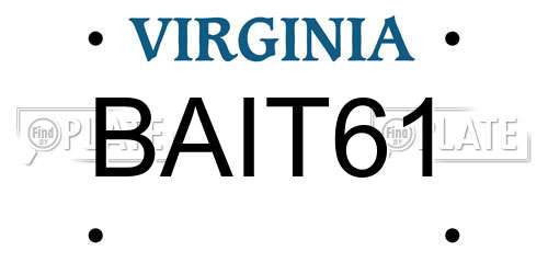 BAIT61 Virginia License Plate