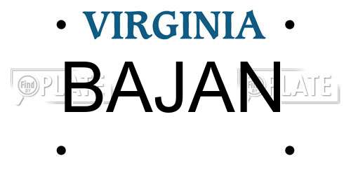 BAJAN Virginia License Plate