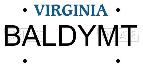 BALDYMT Virginia License Plate
