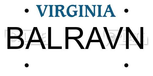 BALRAVN Virginia License Plate