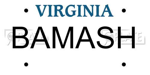 BAMASH Virginia License Plate