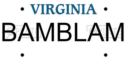 BAMBLAM Virginia License Plate