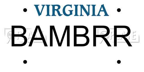 BAMBRR Virginia License Plate