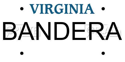 BANDERA Virginia License Plate