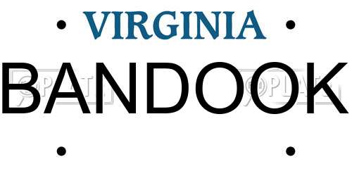 BANDOOK Virginia License Plate