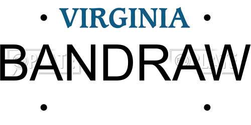 BANDRAW Virginia License Plate