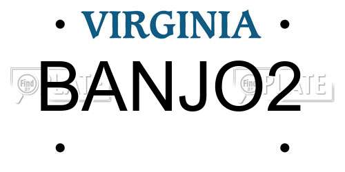 BANJO2 Virginia License Plate