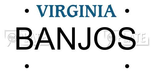BANJOS Virginia License Plate