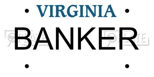 BANKER Virginia License Plate