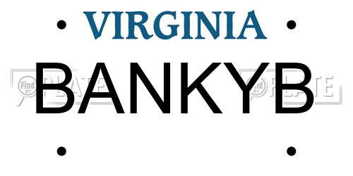 BANKYB Virginia License Plate