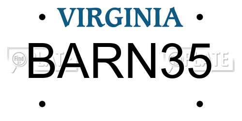 BARN35 Virginia License Plate
