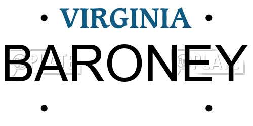 BARONEY Virginia License Plate