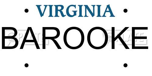 BAROOKE Virginia License Plate