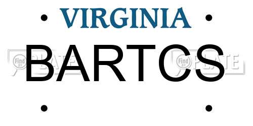 BARTCS Virginia License Plate