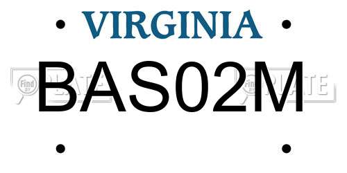 BAS02M Virginia License Plate