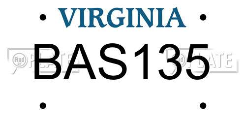 BAS135 Virginia License Plate