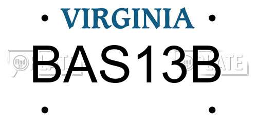 BAS13B Virginia License Plate