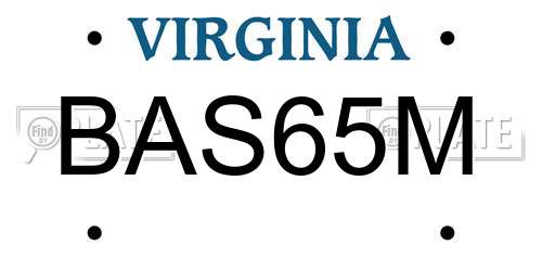 BAS65M Virginia License Plate