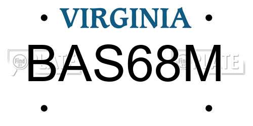 BAS68M Virginia License Plate