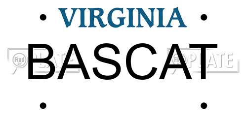 BASCAT Virginia License Plate