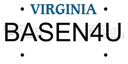 BASEN4U Virginia License Plate