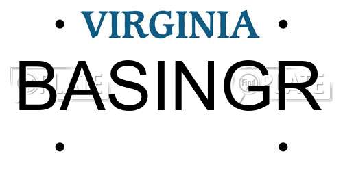 BASINGR Virginia License Plate