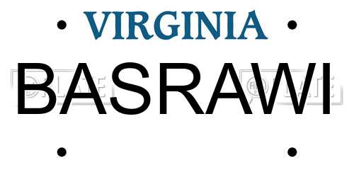 BASRAWI Virginia License Plate