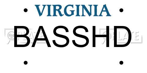 BASSHD Virginia License Plate