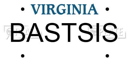 BASTSIS Virginia License Plate