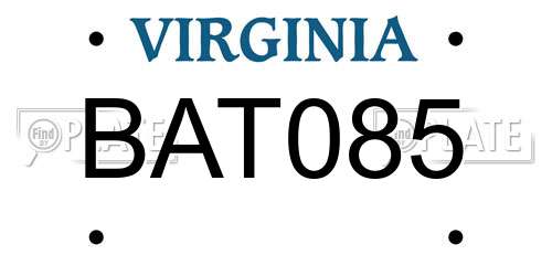 BAT085 Virginia License Plate