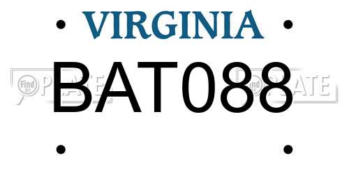 BAT088 Virginia License Plate