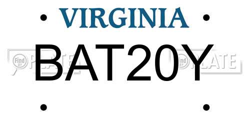 BAT20Y Virginia License Plate