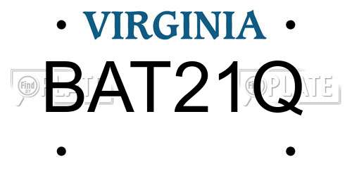 BAT21Q Virginia License Plate