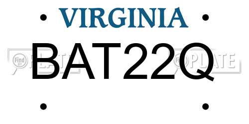BAT22Q Virginia License Plate