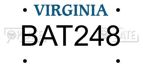 BAT248 Virginia License Plate