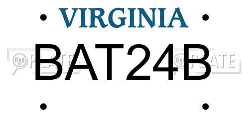 BAT24B Virginia License Plate