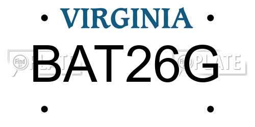 BAT26G Virginia License Plate