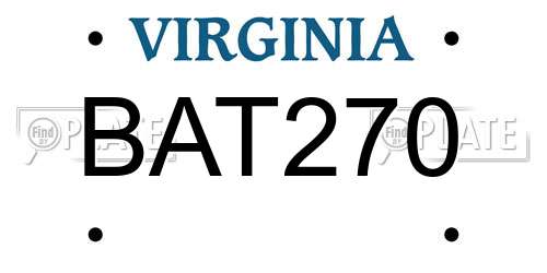 BAT270 Virginia License Plate