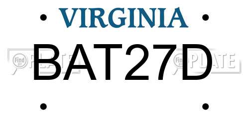 BAT27D Virginia License Plate