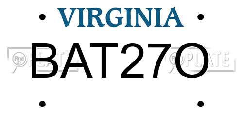 BAT27O Virginia License Plate