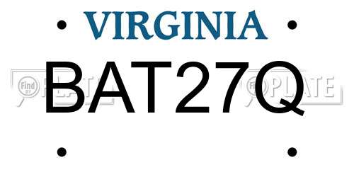 BAT27Q Virginia License Plate